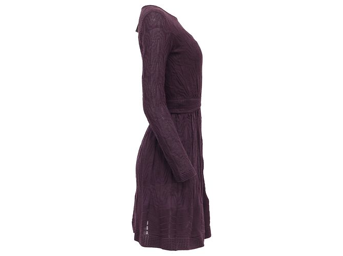 M Missoni Keyhole Mini Kleid aus lila Virgin Wool - Ansicht 3