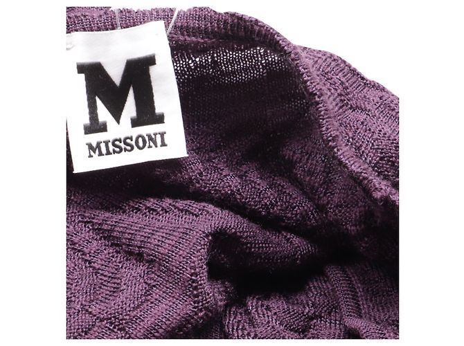 M Missoni Keyhole Mini Kleid aus lila Virgin Wool - Ansicht 5