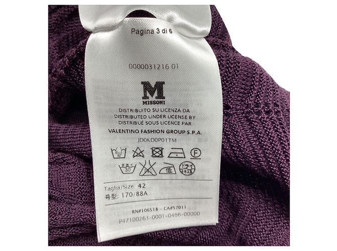 M Missoni Keyhole Mini Kleid aus lila Virgin Wool - Ansicht 7