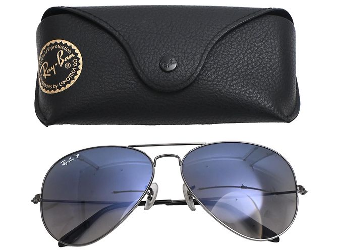 Occhiali da sole Ray-Ban Aviator in metallo blu navy - vista 7