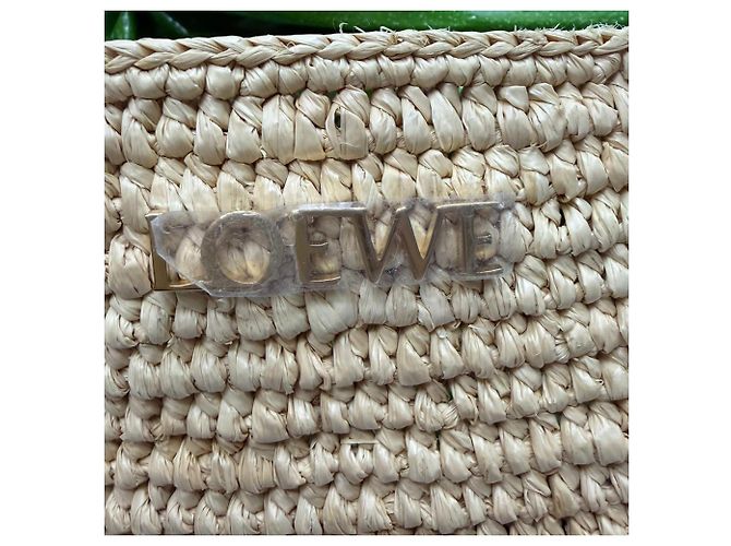 Sac cabas pliable Loewe XL Puzzle en raphia beige - vue 3