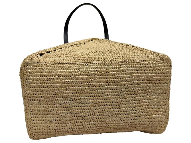 Sac cabas pliable Loewe XL Puzzle en raphia beige - vue 6