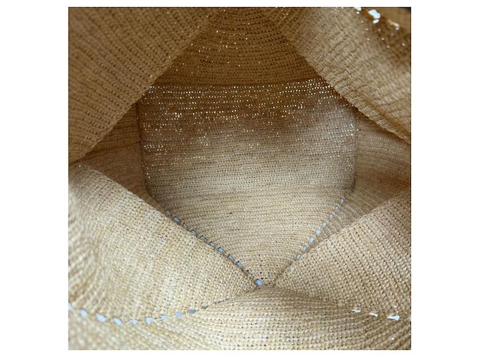 Sac cabas pliable Loewe XL Puzzle en raphia beige - vue 8