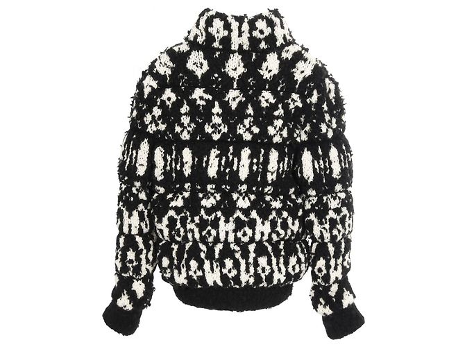 Timeless Chanel Blusón de lana y cachemira con logo Coco Negro Blanco - vista 2