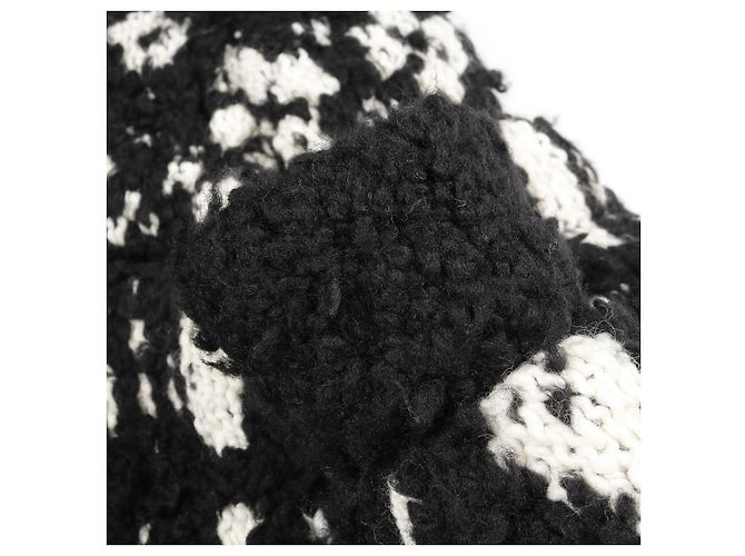 Timeless Chanel Blusón de lana y cachemira con logo Coco Negro Blanco - vista 7