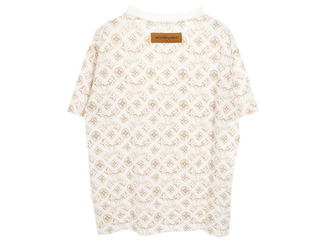 Top in cotone Monogram Louis Vuitton Bianco D'oro - vista 2