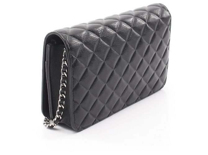 Borsa Chanel Matelassé in pelle nera Nero - vista 2