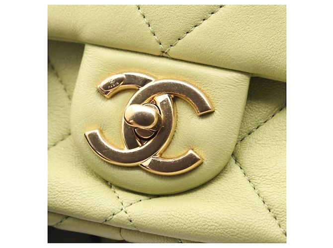 Chanel Mini Matelassé Lammfell Handtasche Grün - Ansicht 6
