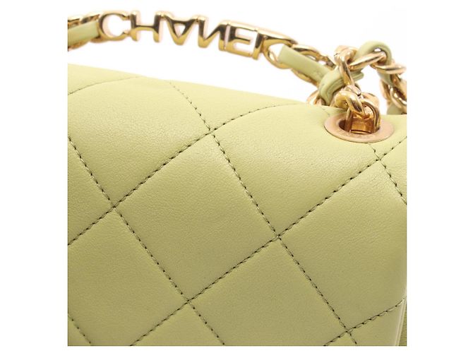 Chanel Mini Matelassé Lammfell Handtasche Grün - Ansicht 7