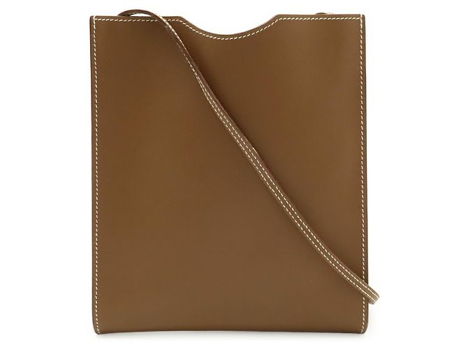 Hermès Borsa a tracolla pochette in pelle Onimaitou Hermes Marrone - vista 2