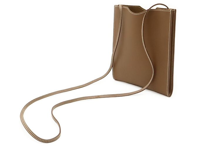 Hermès Borsa a tracolla pochette in pelle Onimaitou Hermes Marrone - vista 3