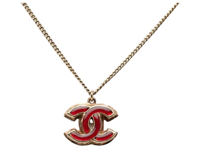 Collana Chanel Vintage Coco Mark Rosso D'oro - vista 2