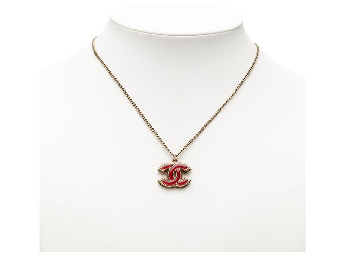 Collana Chanel Vintage Coco Mark Rosso D'oro - vista 6