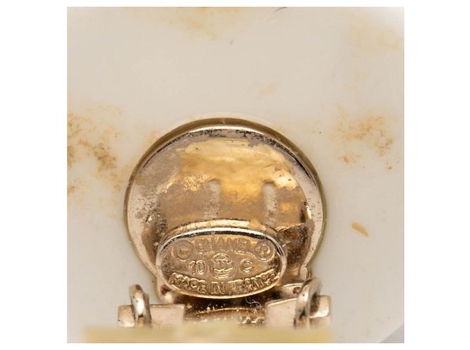 Chanel Coco Mark Clip-Ohrringe Weiß Golden Marineblau - Ansicht 3