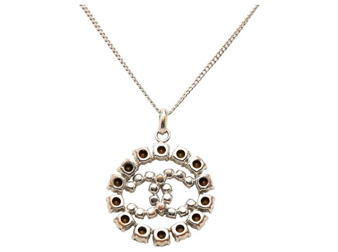Collar Chanel Coco Mark Plata - vista 3