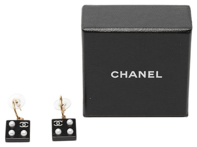 Chanel Coco Mark Ohrringe Schwarz Golden - Ansicht 4