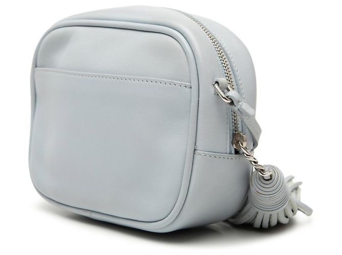 Mini borsa a tracolla Blogger con logo Saint Laurent YSL e nappa Blu - vista 2