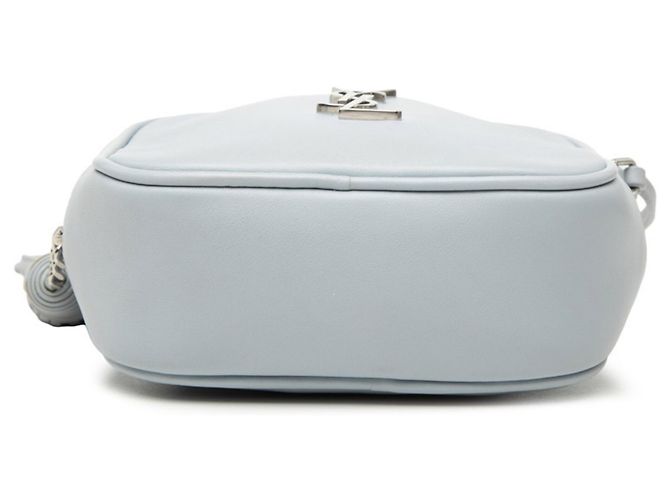 Mini borsa a tracolla Blogger con logo Saint Laurent YSL e nappa Blu - vista 3