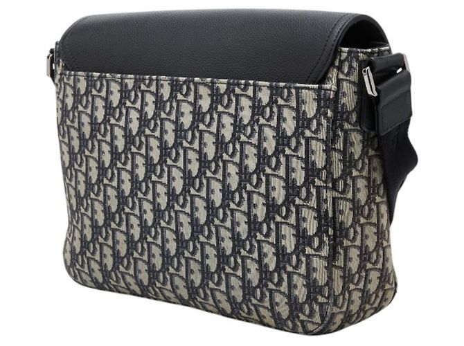 Christian Dior Dior Oblique Saddle Bag Nero Beige - vista 2