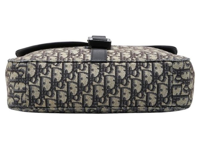 Christian Dior Dior Oblique Saddle Bag Nero Beige - vista 3