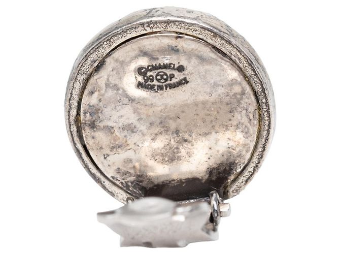 Orecchini Chanel Vintage Round Clip Argento - vista 3