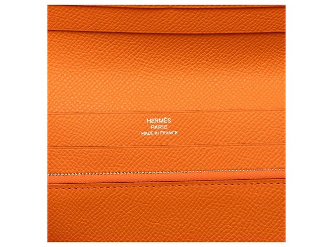 Hermès Hermes Azap Integral Long Wallet mit Rund-Reißverschluss Orange - Ansicht 6