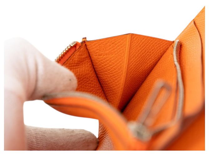 Hermès Hermes Azap Integral Long Wallet mit Rund-Reißverschluss Orange - Ansicht 7