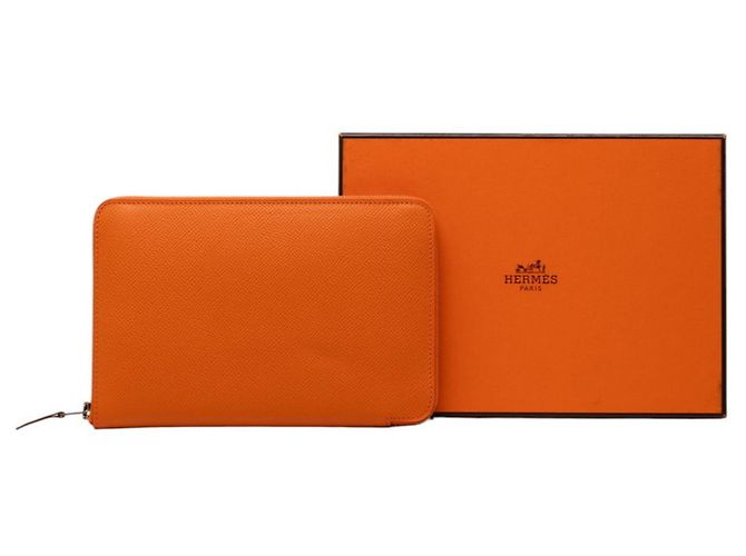 Hermès Hermes Azap Integral Long Wallet mit Rund-Reißverschluss Orange - Ansicht 8
