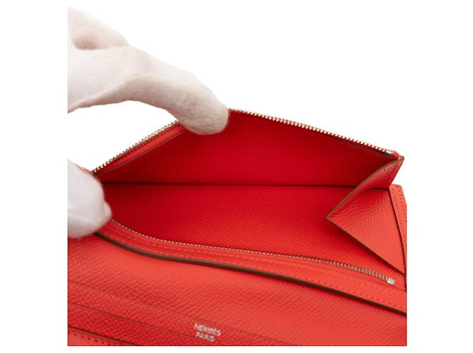 Hermès Bearn Soufflé Long Wallet Pink Rot - Ansicht 7
