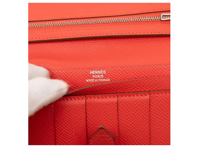 Hermès Bearn Soufflé Long Wallet Pink Rot - Ansicht 8