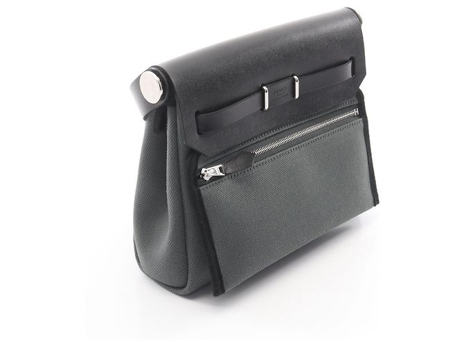 Borsa a tracolla Hermès Herbag Zip Mini Nero Verde - vista 2