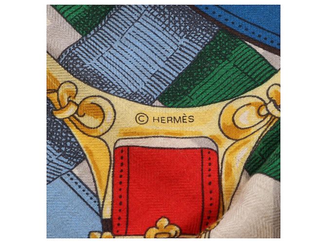 Hermès Hermes Carre Geant 140 CAVALCADOUR Sciarpa Foulard Multicolore Beige Giallo - vista 3