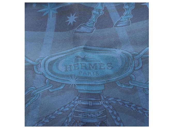 Hermès Sciarpa in seta Carré 90 C'est La Fete Hermes Blu navy - vista 2