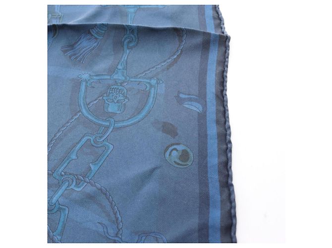 Hermès Sciarpa in seta Carré 90 C'est La Fete Hermes Blu navy - vista 7