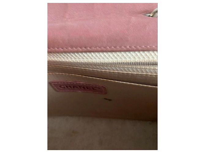 Chanel Borsa Flap in tela rosa monogramma CC Bianco - vista 4