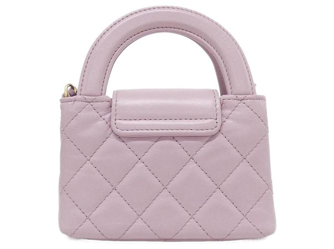 Borsa a mano in pelle rosa Chanel AP3435 - vista 2