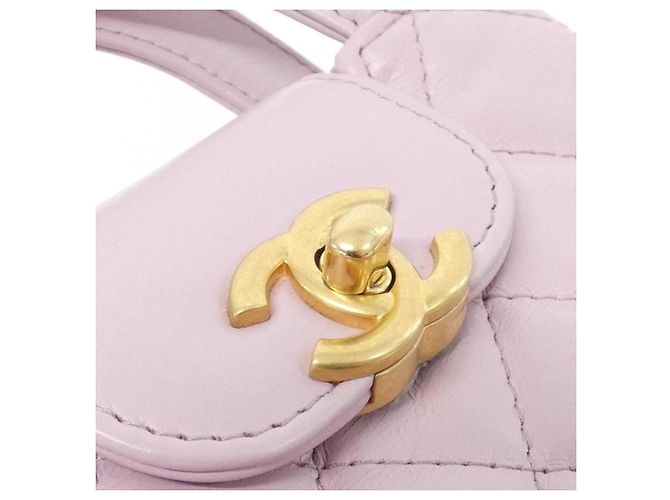 Borsa a mano in pelle rosa Chanel AP3435 - vista 5