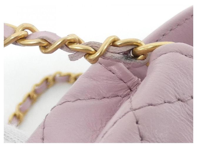 Borsa a mano in pelle rosa Chanel AP3435 - vista 8