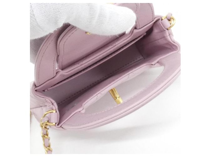 Borsa a mano in pelle rosa Chanel AP3435 - vista 9