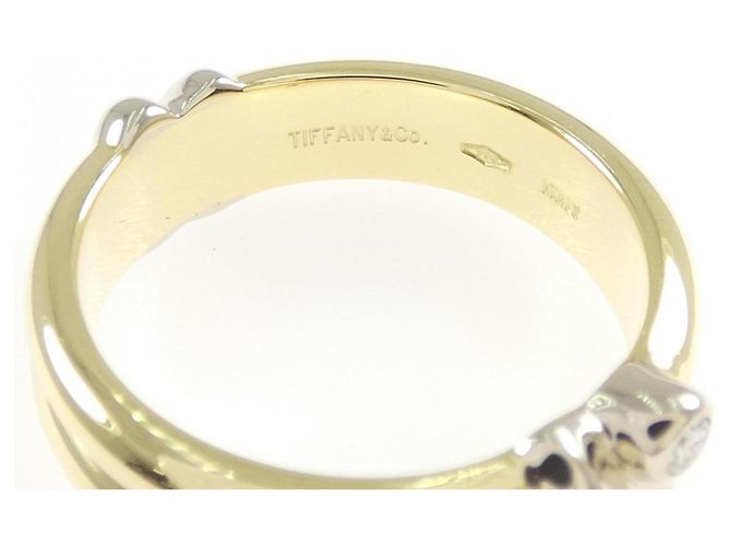 Anello Tiffany & Co con diamante in oro bianco e giallo 18K D'oro - vista 4