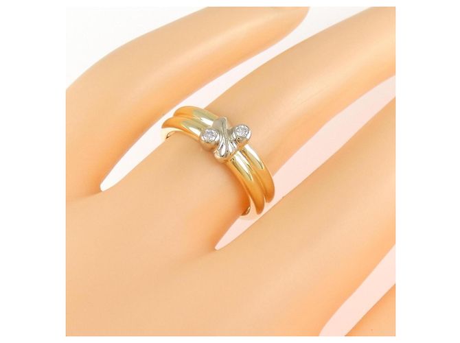 Anello Tiffany & Co con diamante in oro bianco e giallo 18K D'oro - vista 5
