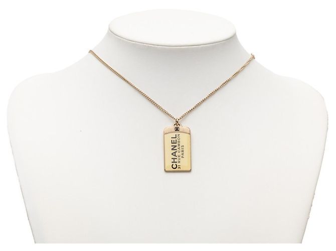 Chanel Cambon Kettenanhänger-Halskette Golden - Ansicht 6