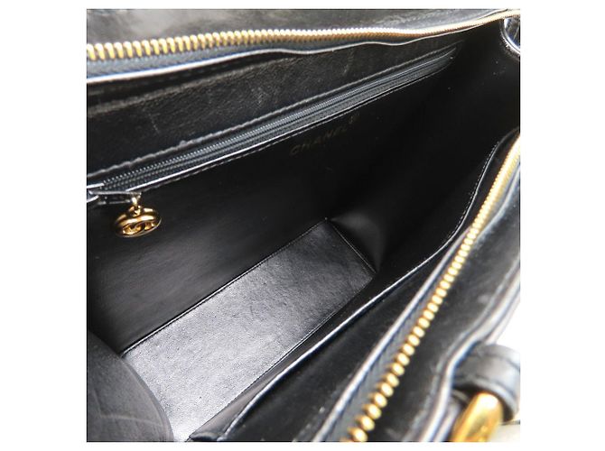Borsa a mano/Tote Bag Chanel in pelle di agnello nera Nero - vista 5
