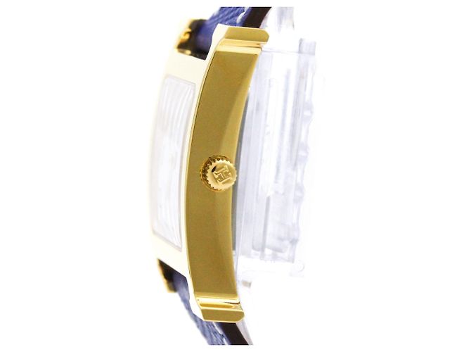 Hermès Hermes Heure H Gold Plated Leather Quartz Men's Watch - view 4
