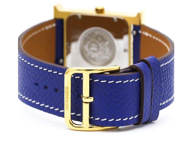 Hermès Hermes Heure H Gold Plated Leather Quartz Men's Watch - view 5