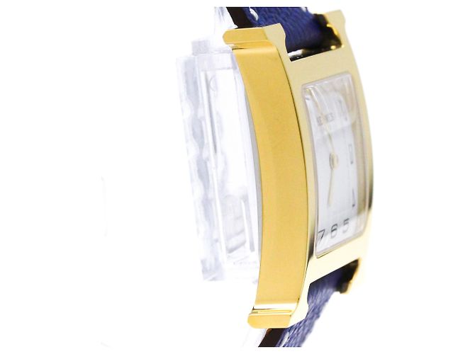 Hermès Hermes Heure H Gold Plated Leather Quartz Men's Watch - view 8