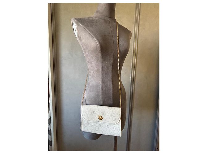 Dior Trotter Borsa a Tracolla in Tela Rivestita Bianca Bianco - vista 9