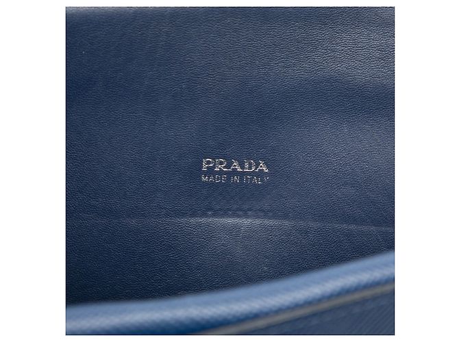 Saffiano Prada Flap Chain Schultertasche Marineblau - Ansicht 6