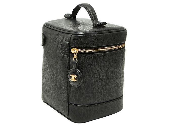 Vanity Beauty case in pelle caviar nera Chanel Nero - vista 2