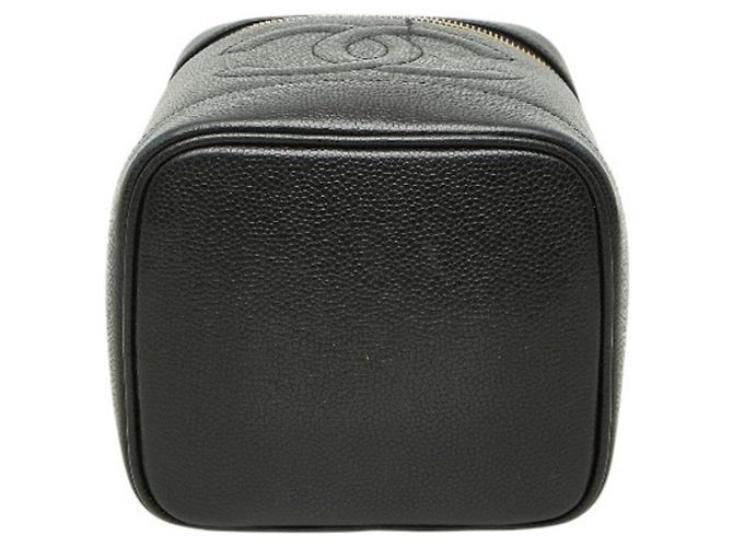 Vanity Beauty case in pelle caviar nera Chanel Nero - vista 3